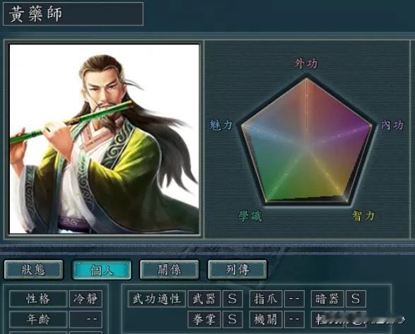东邪黄药师的弟子个个一等一，遗憾在三国志11里亲生骨肉都叛逆！
桃花岛主黄药师，
