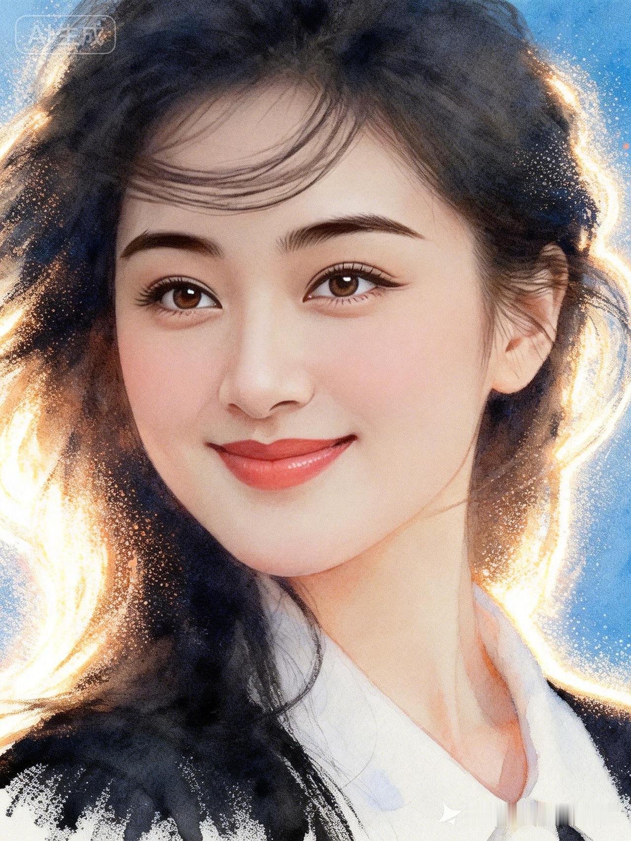 温柔甜美的少女，微笑如阳光般温暖。