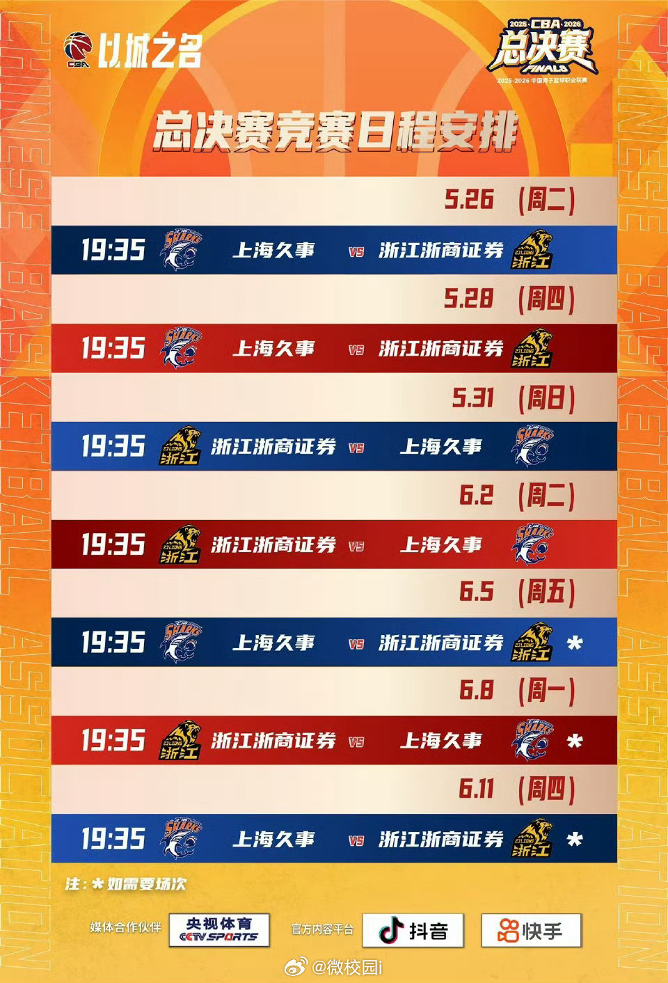 CBA总决赛上海vs广厦   2025-2026赛季CBA总决赛：上海久事 vs