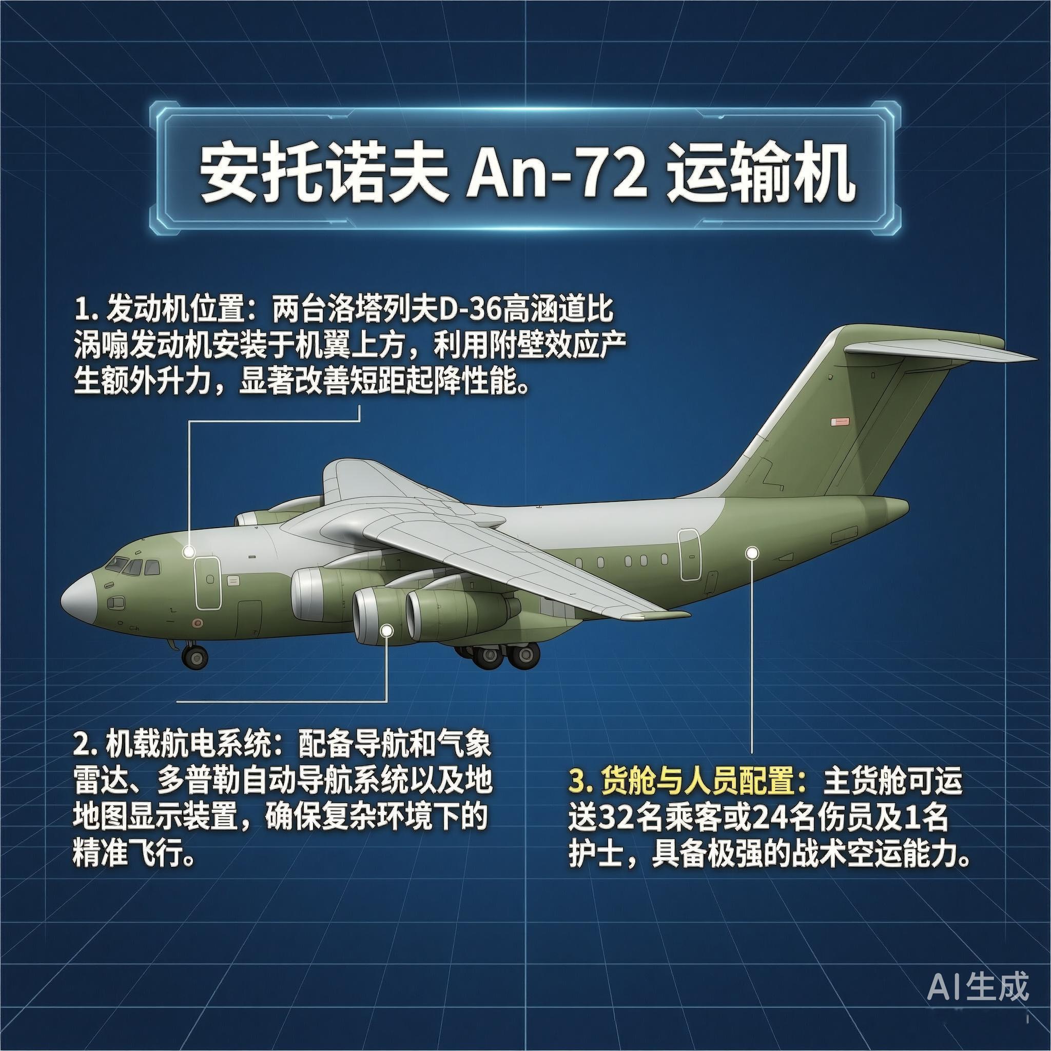 军事ai新视野 俄罗斯An-72“运煤车”运输机An-72“运煤车”（Coale