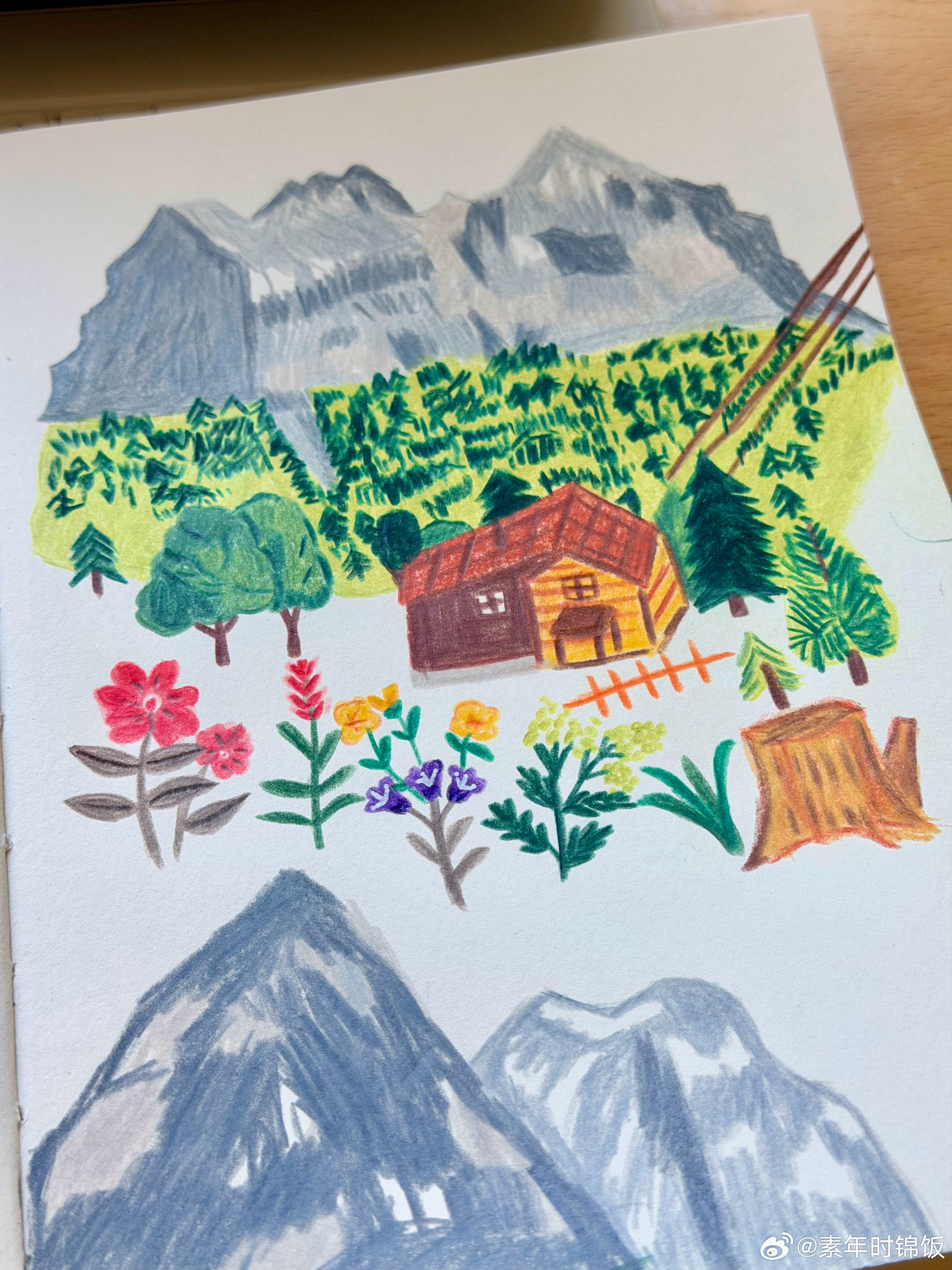喜欢静静地一个安静的画画能耐住寂寞，有一种生活旁观者的感觉今日小画，希望给夏日带