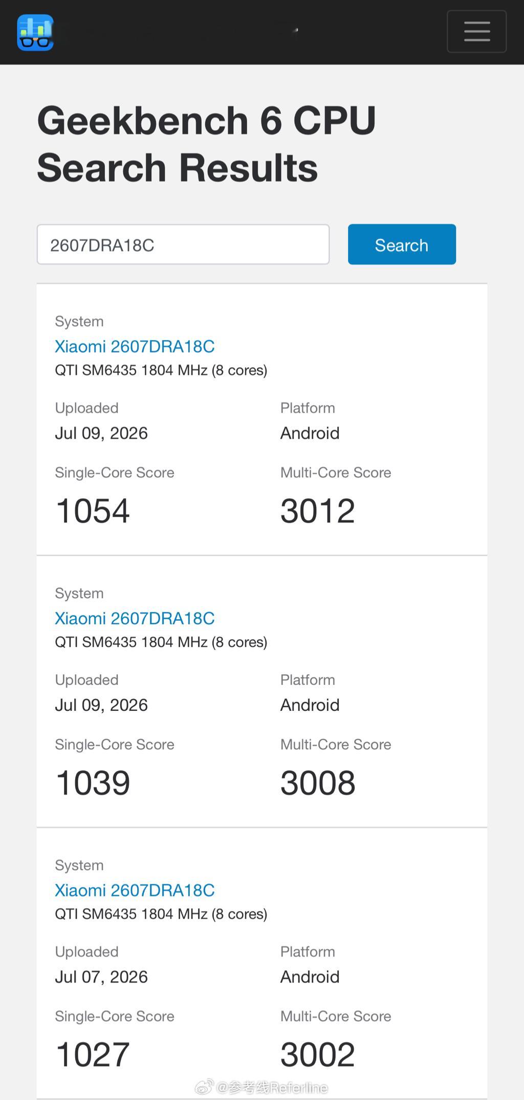 REDMI Note 17 Pro 登上 Geekbench 6 官网，型号 2