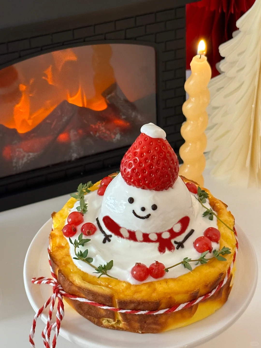 圣诞🎄酸奶雪人☃️巴斯克蛋糕