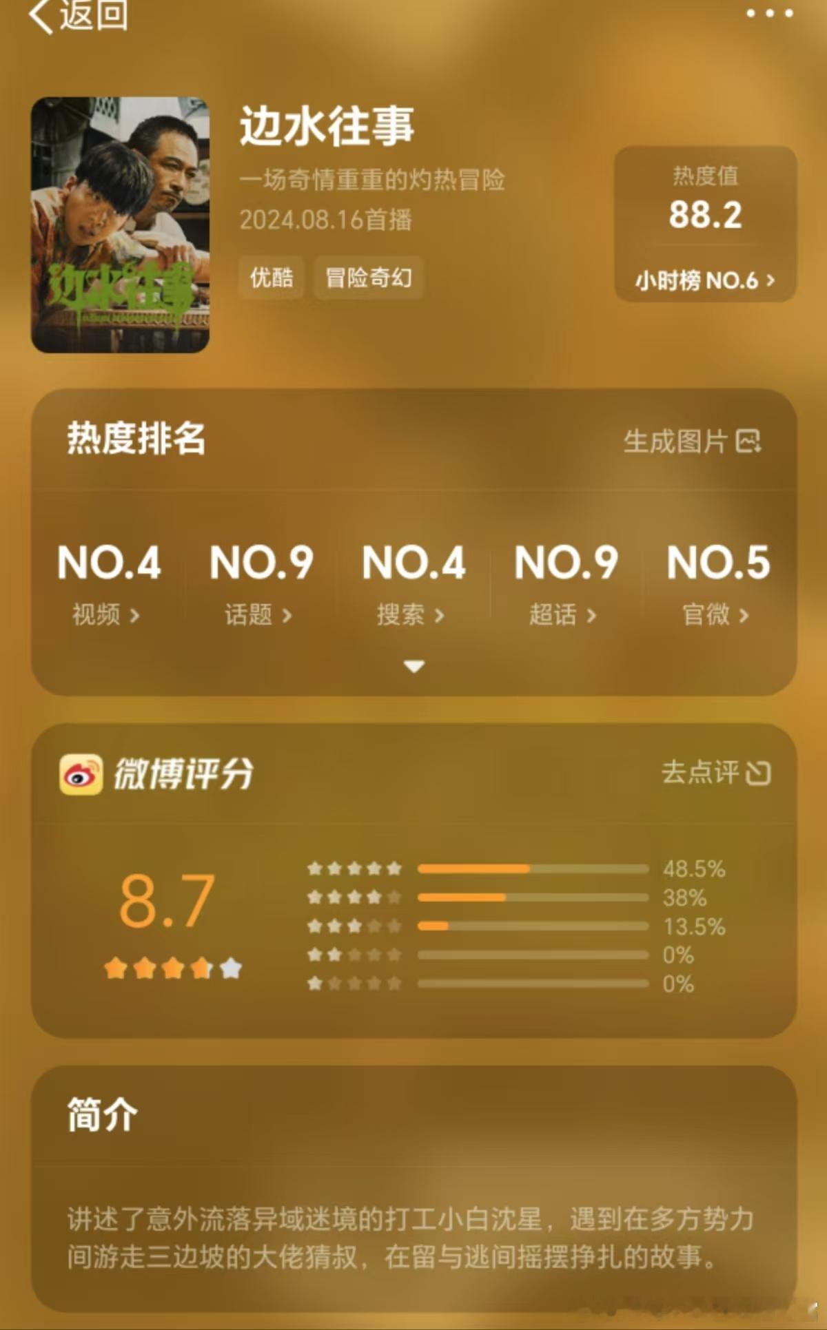  边水往事这种质感内涵都有的剧真的应该被大众看见啊！惊险刺激的情节，环环相扣的杀