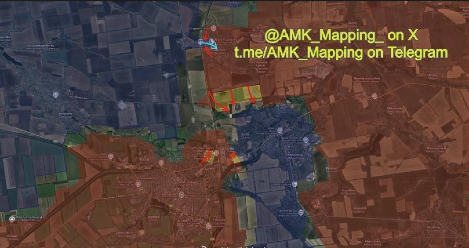 来自红军城的最新消息：
过去一天，红军城东北边的迪纳斯区终于被俄军彻底拿下了。之
