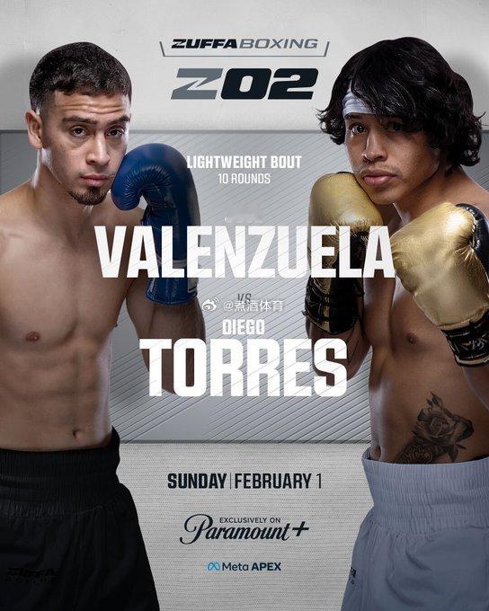拳坛速递 比赛确认。2月1日。Zuffa Boxing 02 （均为10回合制）