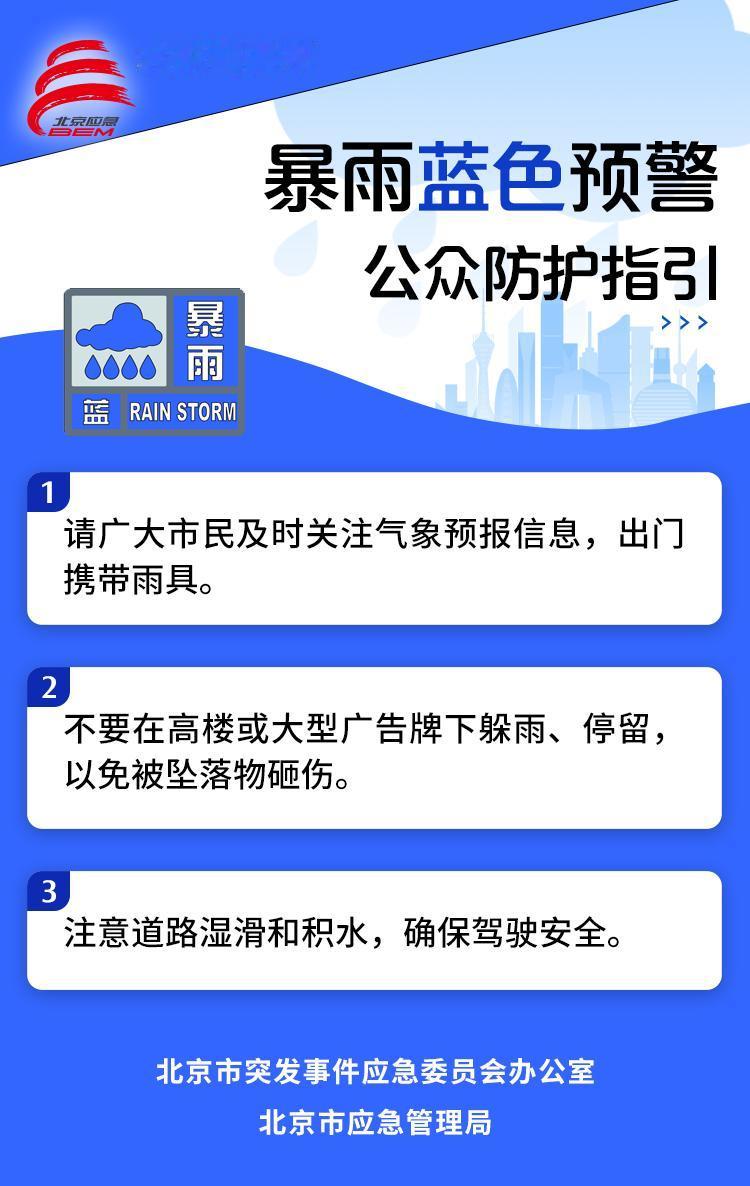 昌平区这暴雨蓝色预警来啦！2026年8月23日10时45分发的消息，说下午到夜间
