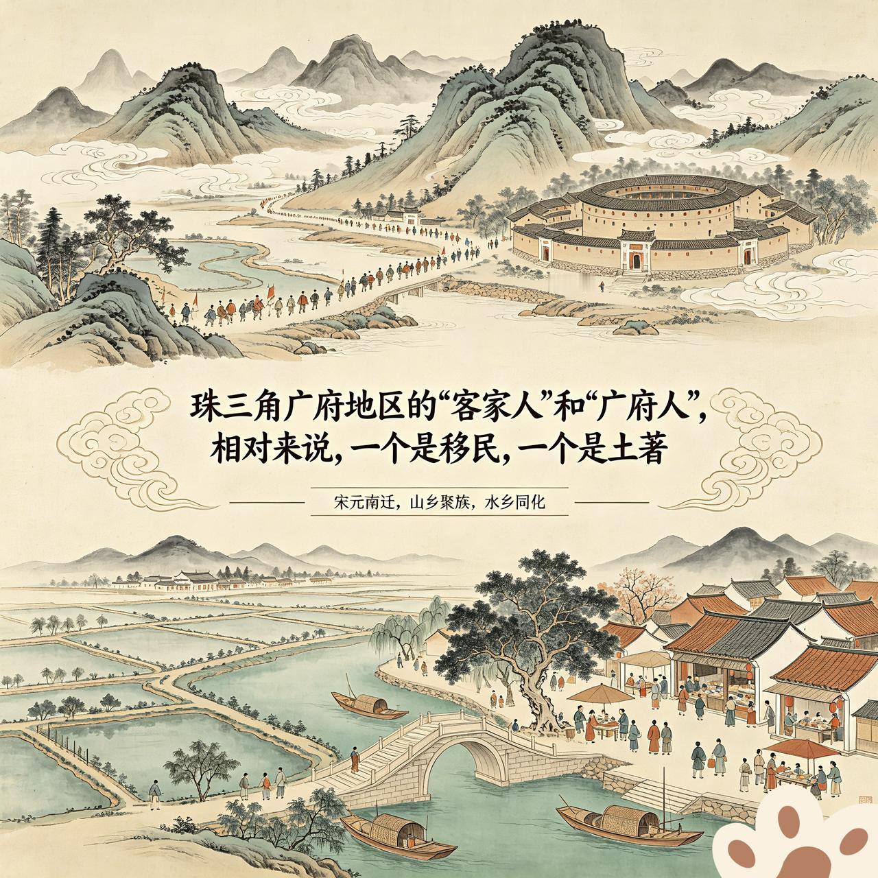 广东珠三角广府地区的“客家人”和“广府人”，相对区分上来说，一个是移民，一个是土