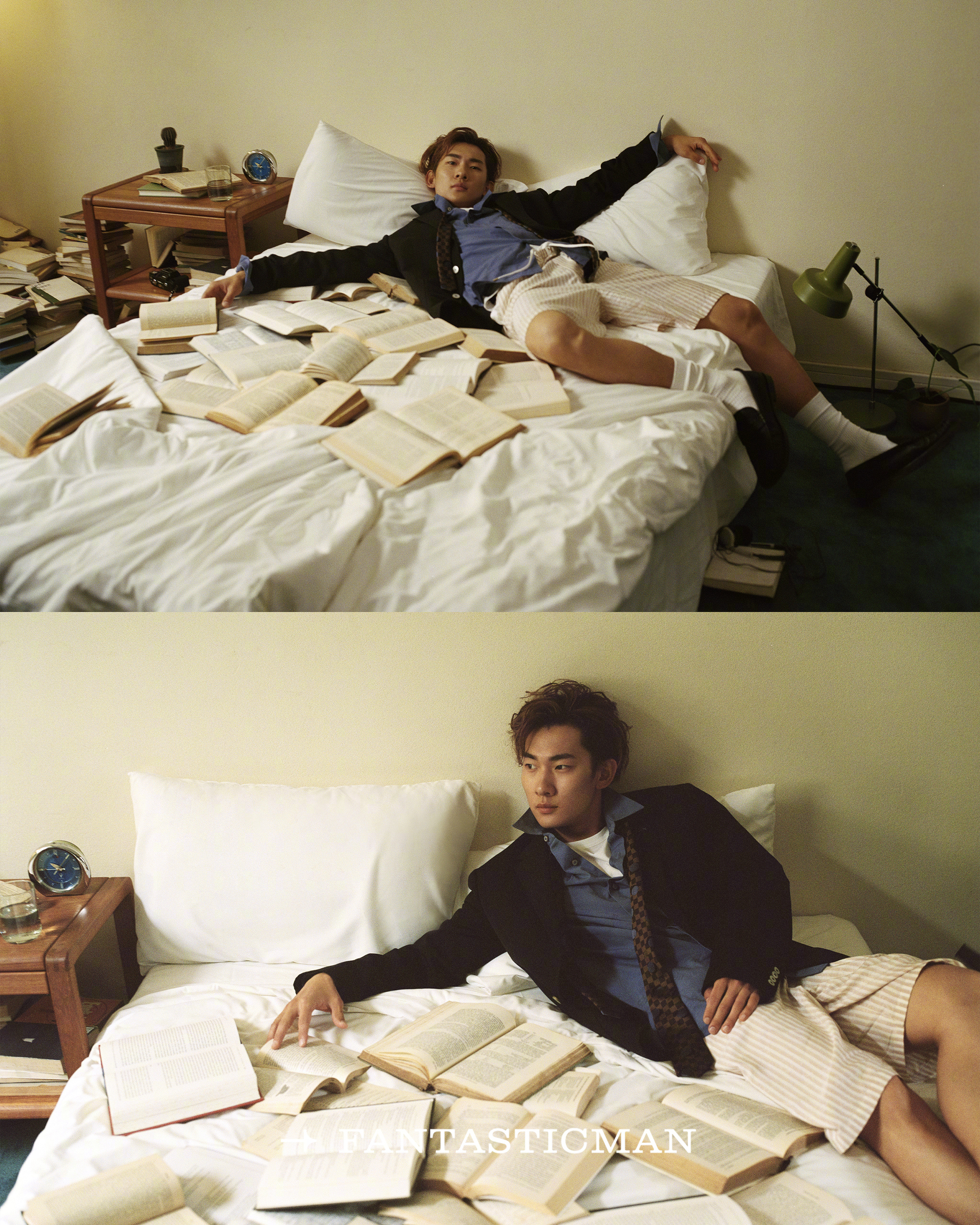 苏翊鸣  FantasticMan五月新刊封面人物，穿着LV男装出镜，随性慵懒的