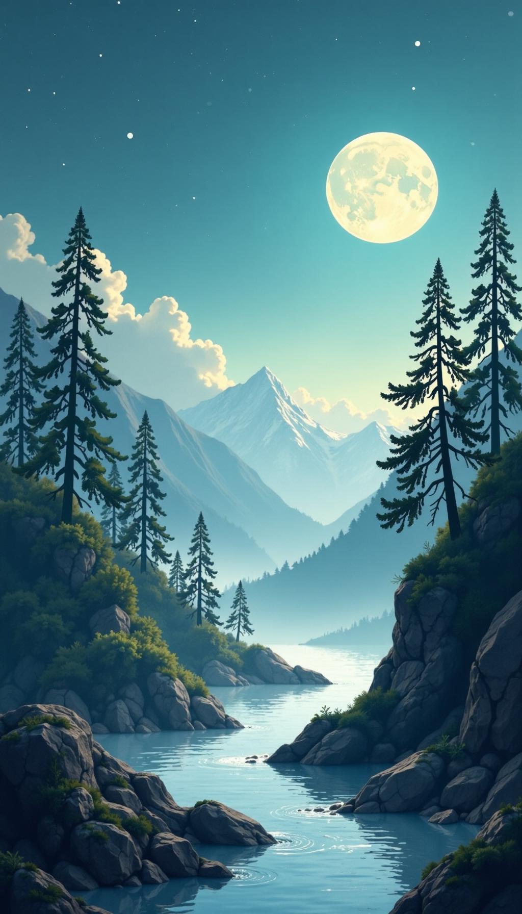 一、山水田园
 
- 王维《山居秋暝》
空山新雨后，天气晚来秋。
明月松间照，清