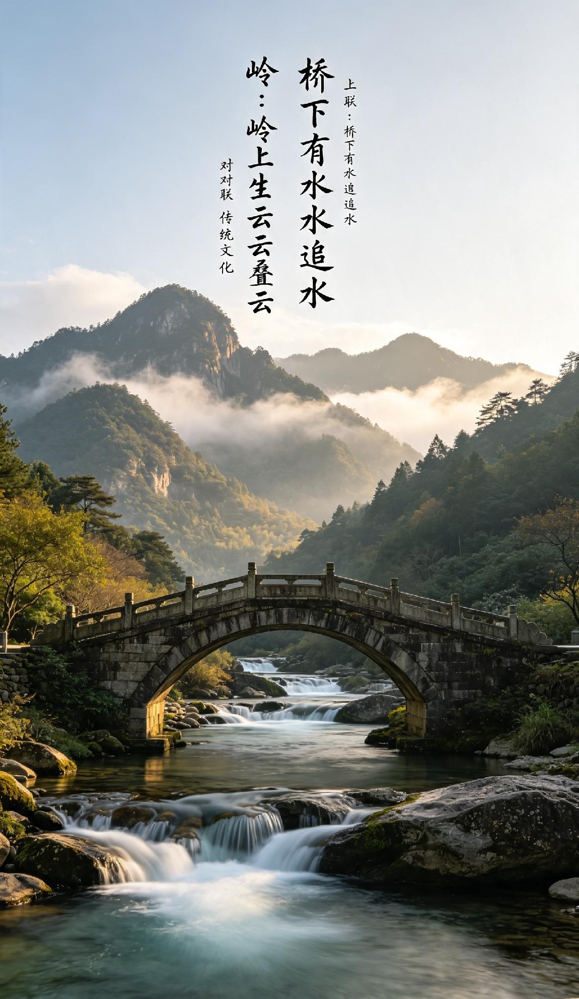  下联：岭上生云云叠云
对联欣赏 对对联