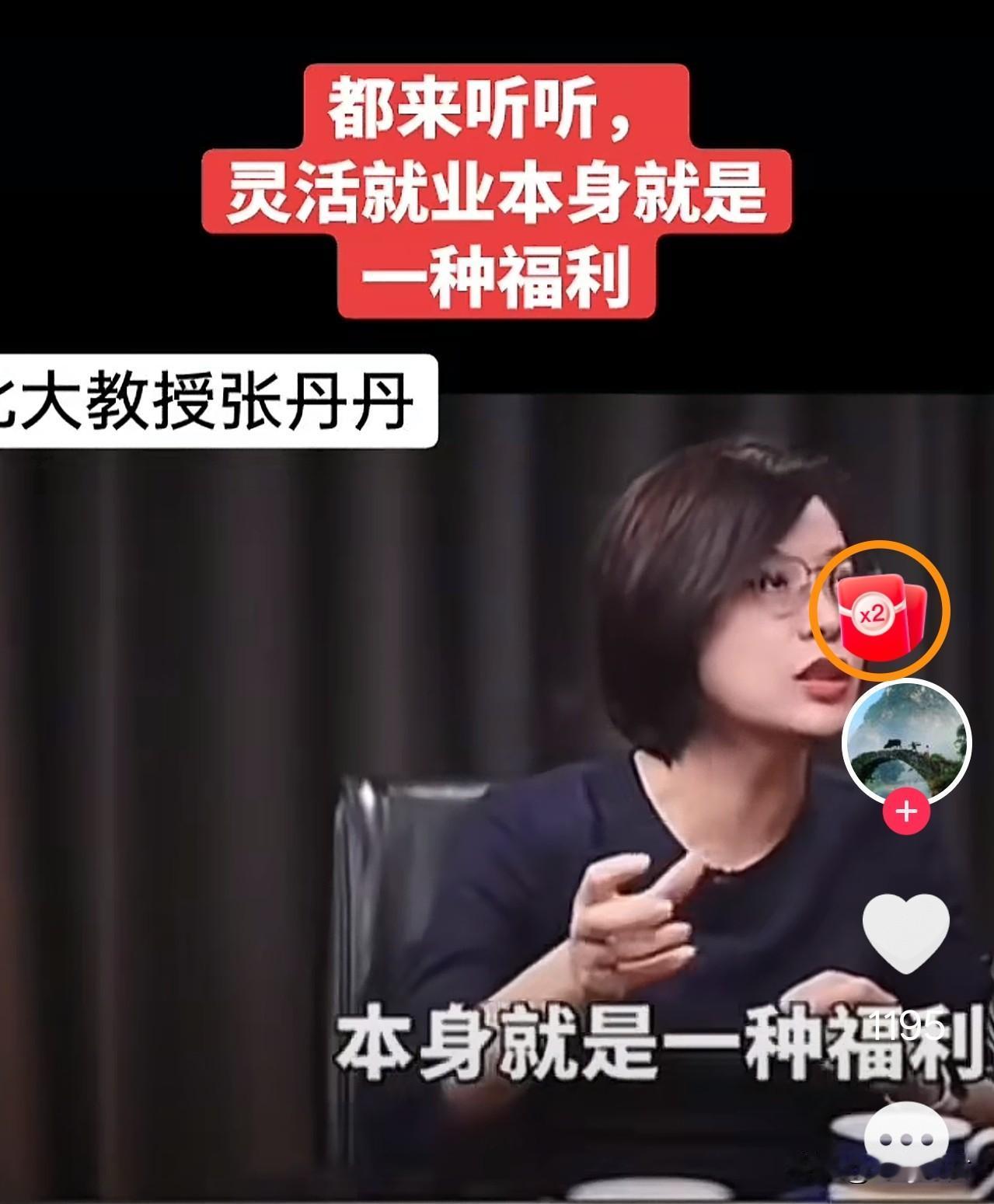 近日，北京大学国家发展研究院经济学教授张丹丹在财经访谈节目中侃侃而谈，“灵活就业