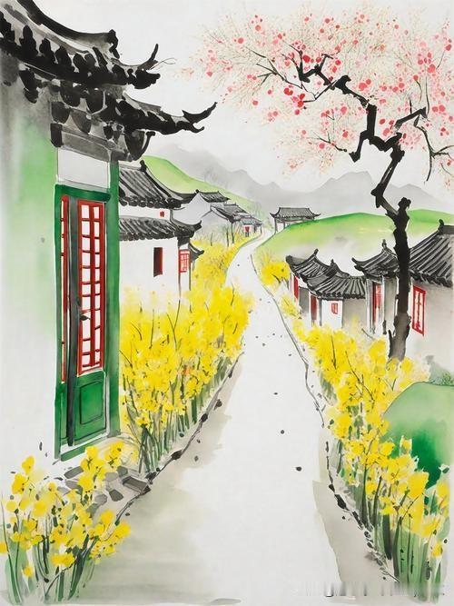 《题春晚》
——宋· 周敦颐
花落柴门掩夕晖，
昏鸦数点傍林飞。
吟馀小立阑干外