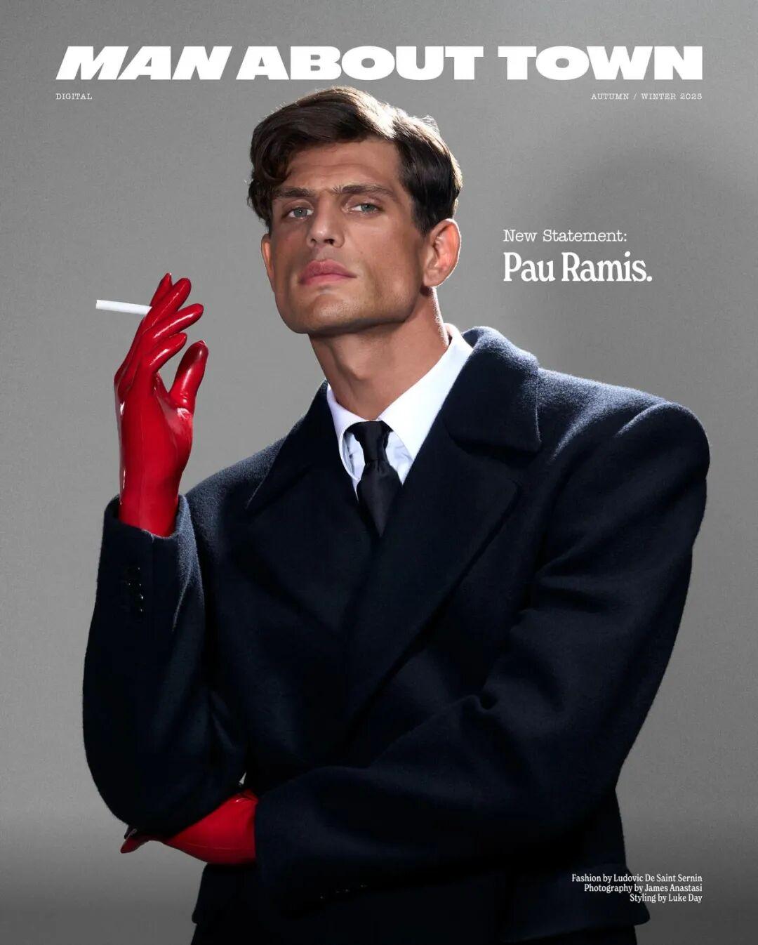 Pau Ramis 是一位来自西班牙的知名男模，以其优雅的外形和多变的时尚表现力