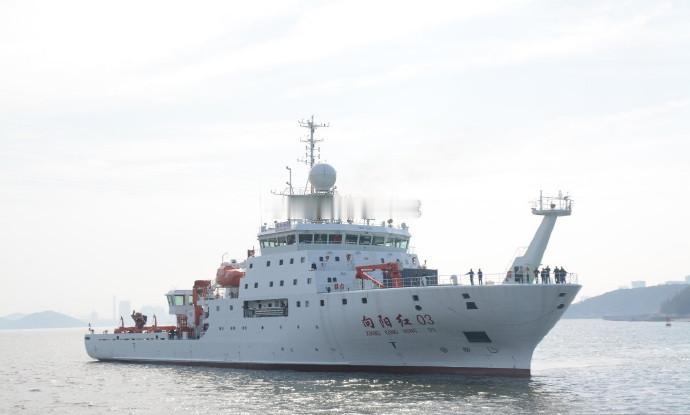 3月1日据外媒报道，中国向阳红03号科学考察船在马尔代夫马累港口停留4天后，今天