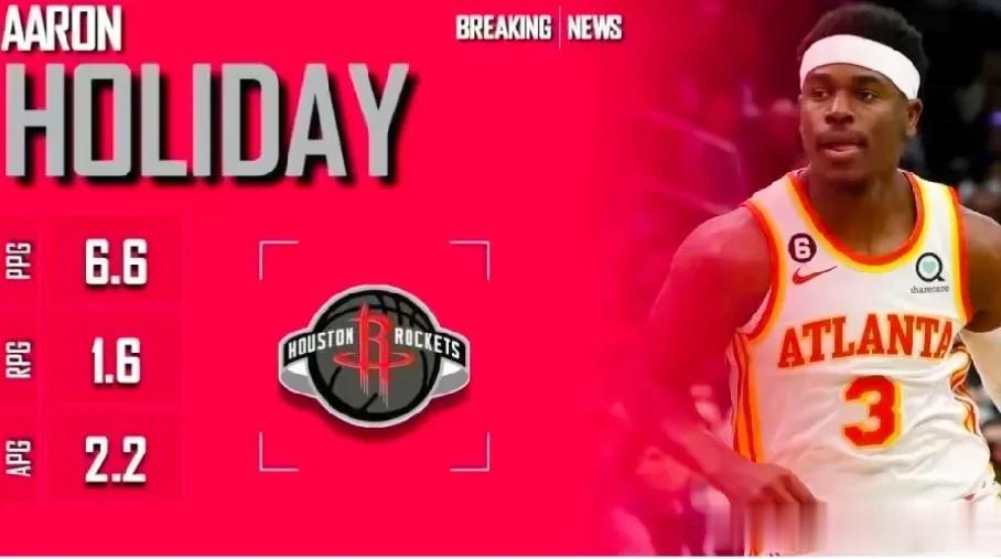 北京时间7月7日NBA火箭队官方宣布:与前老鹰队球员阿隆.霍勒迪签约了一份1年2