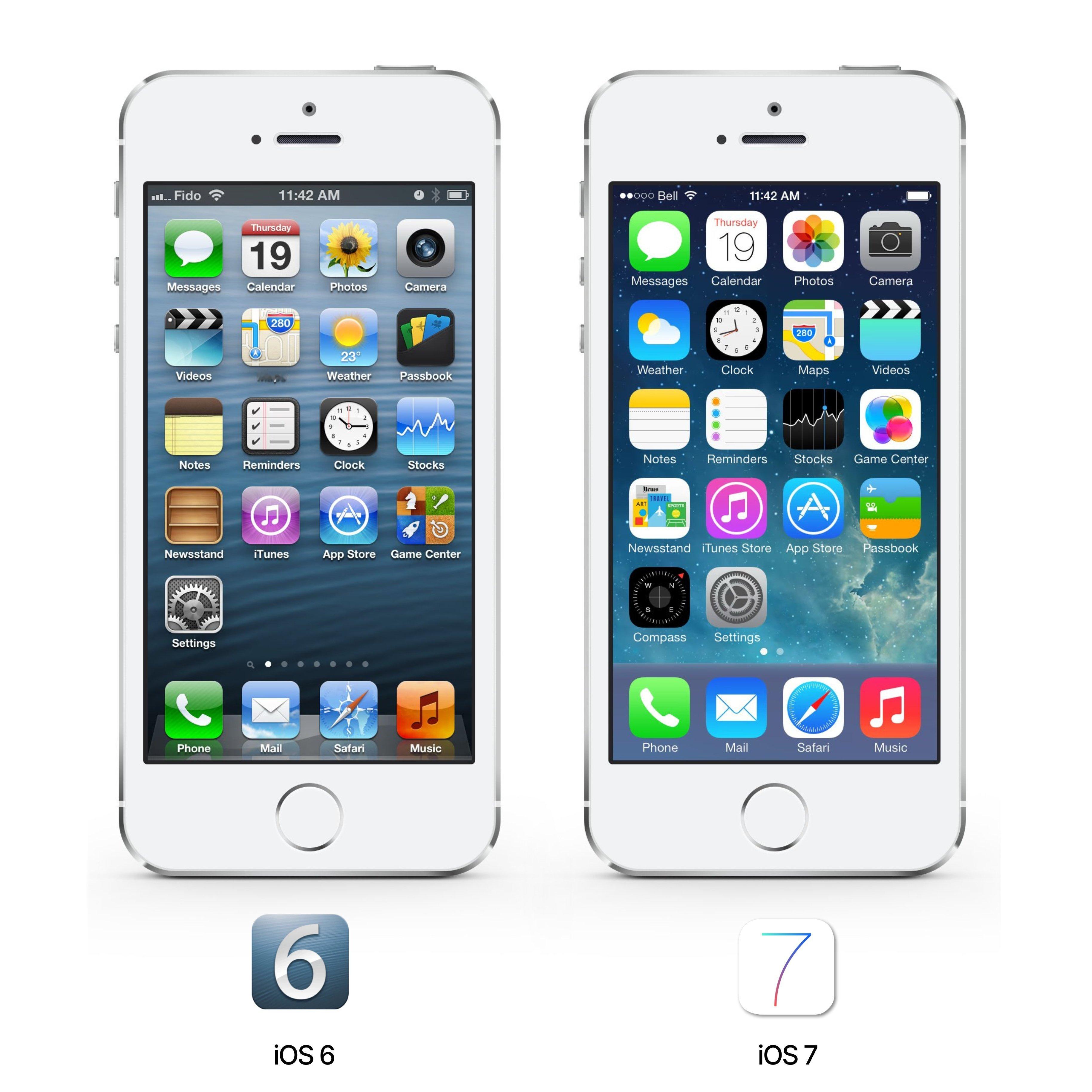 iOS 6 到 iOS 7，从那一刻起苹果UI的界面从拟物化走向扁平化你还怀念苹