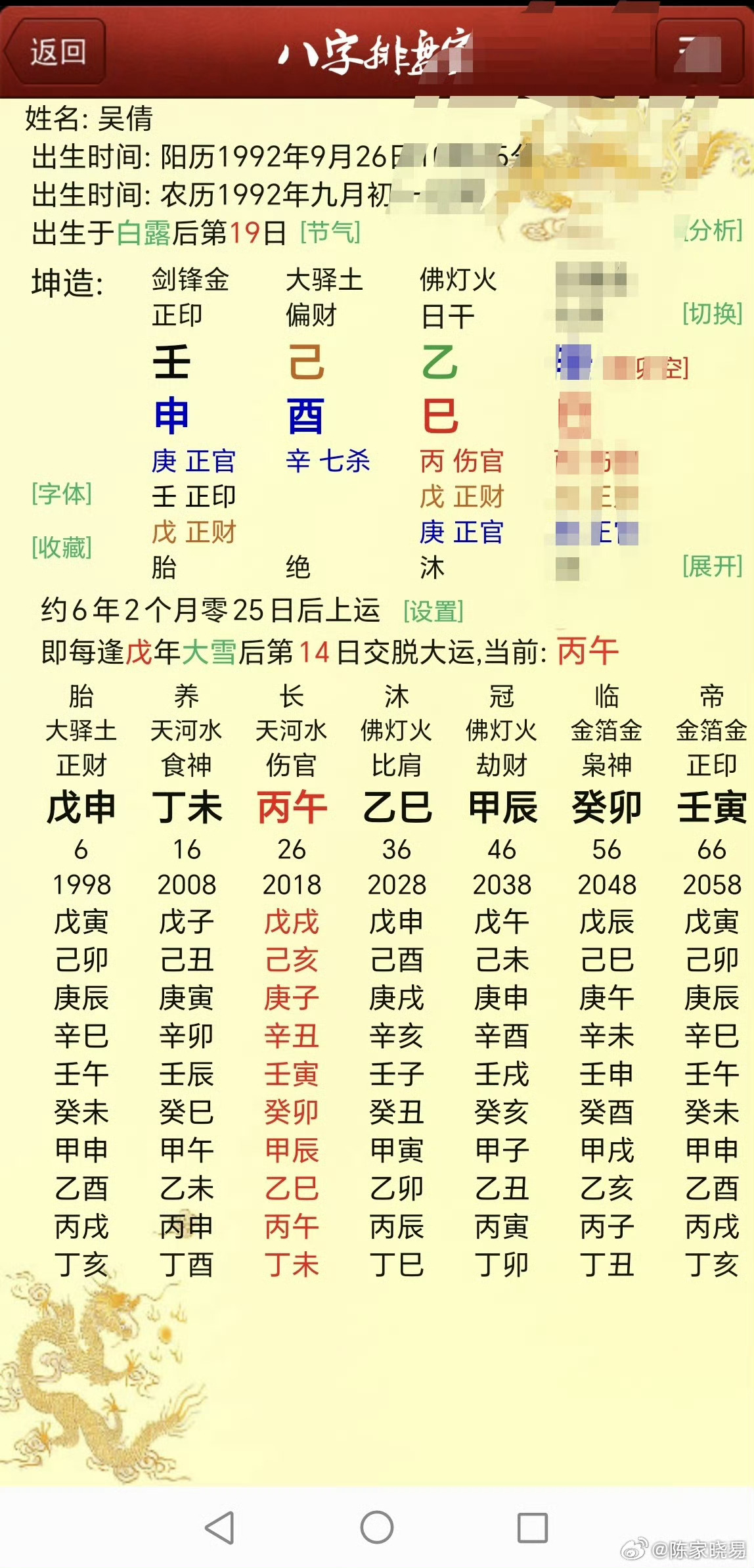 张雨剑甚至不肯给吴倩名分之前就发过吴倩与安以轩八字有些相似，安以轩情路坎坷，吴倩