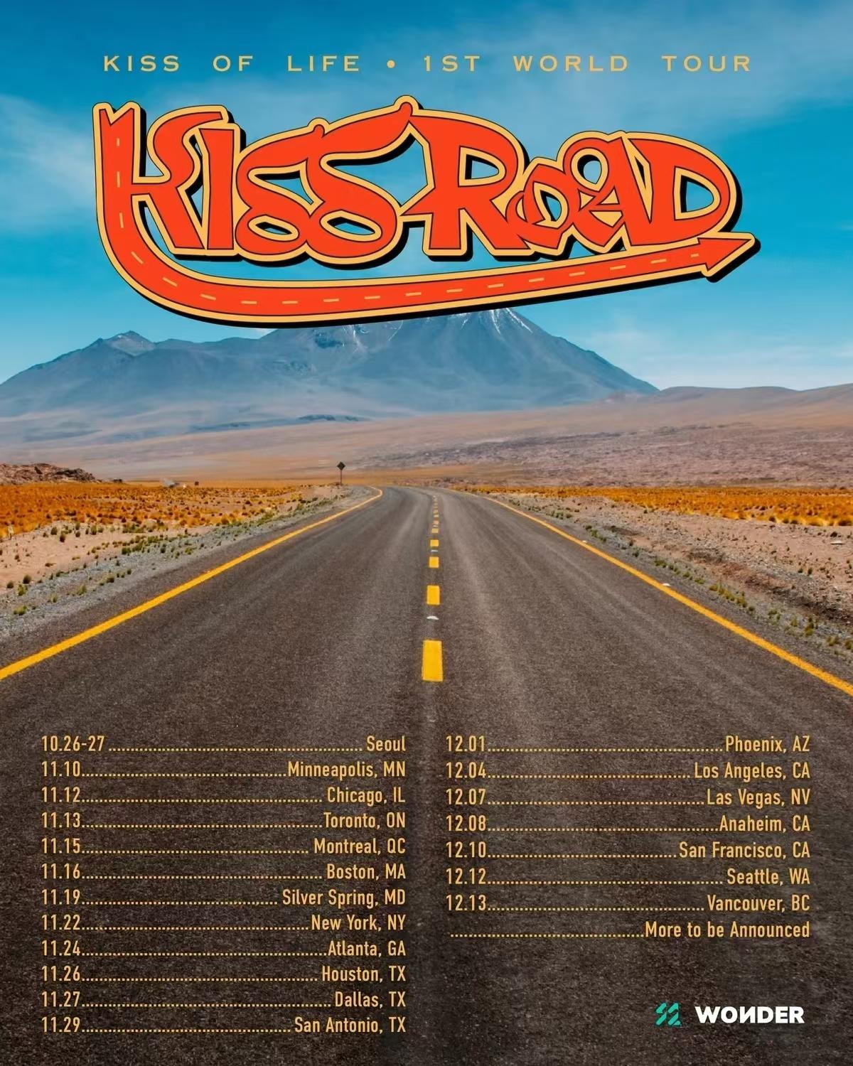 KISS OF LIFE公开首次世界巡演《KISS ROAD》首批场次信息#ki