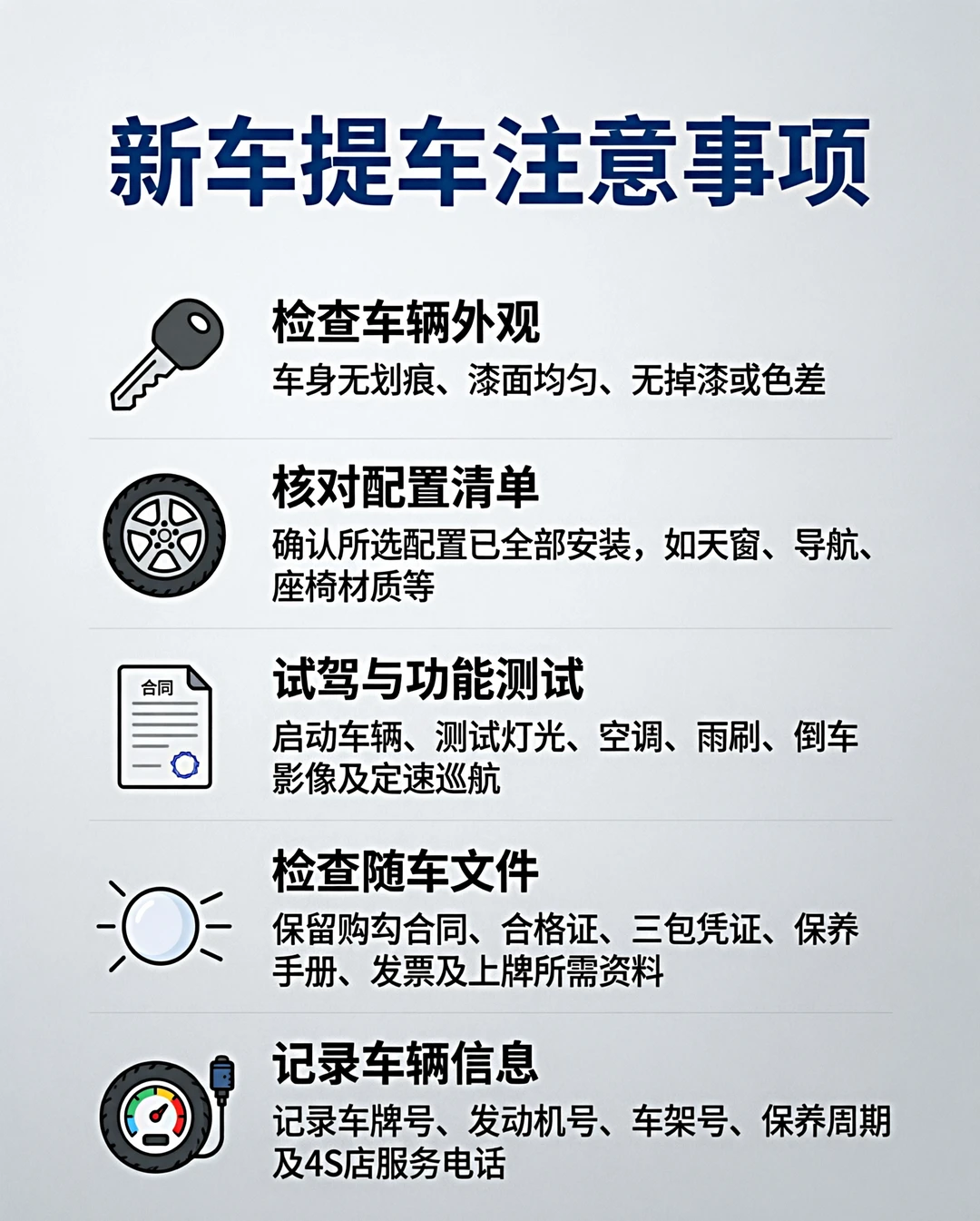 新车提车注意事项
