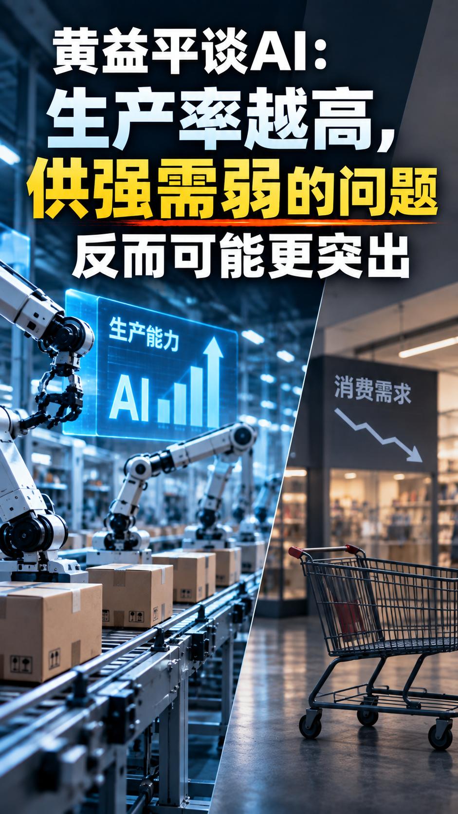 黄益平谈AI：生产率越高，供强需弱的问题反而可能更突出

AI提高生产效率，听起