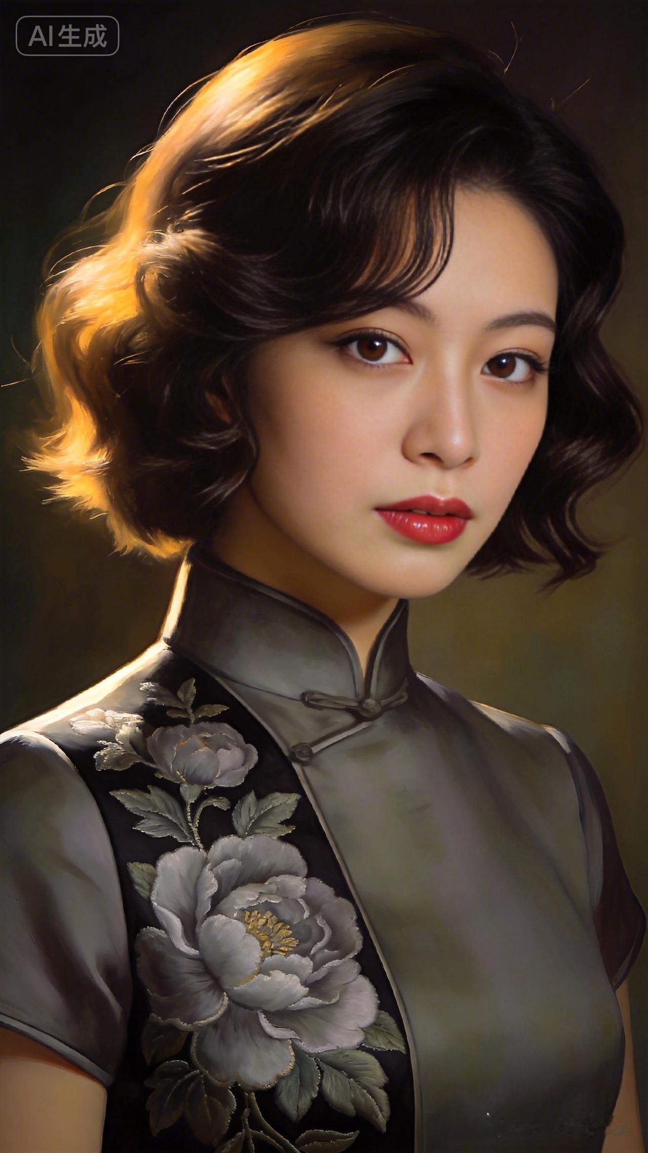 这是一位穿旗袍的漂亮女士。