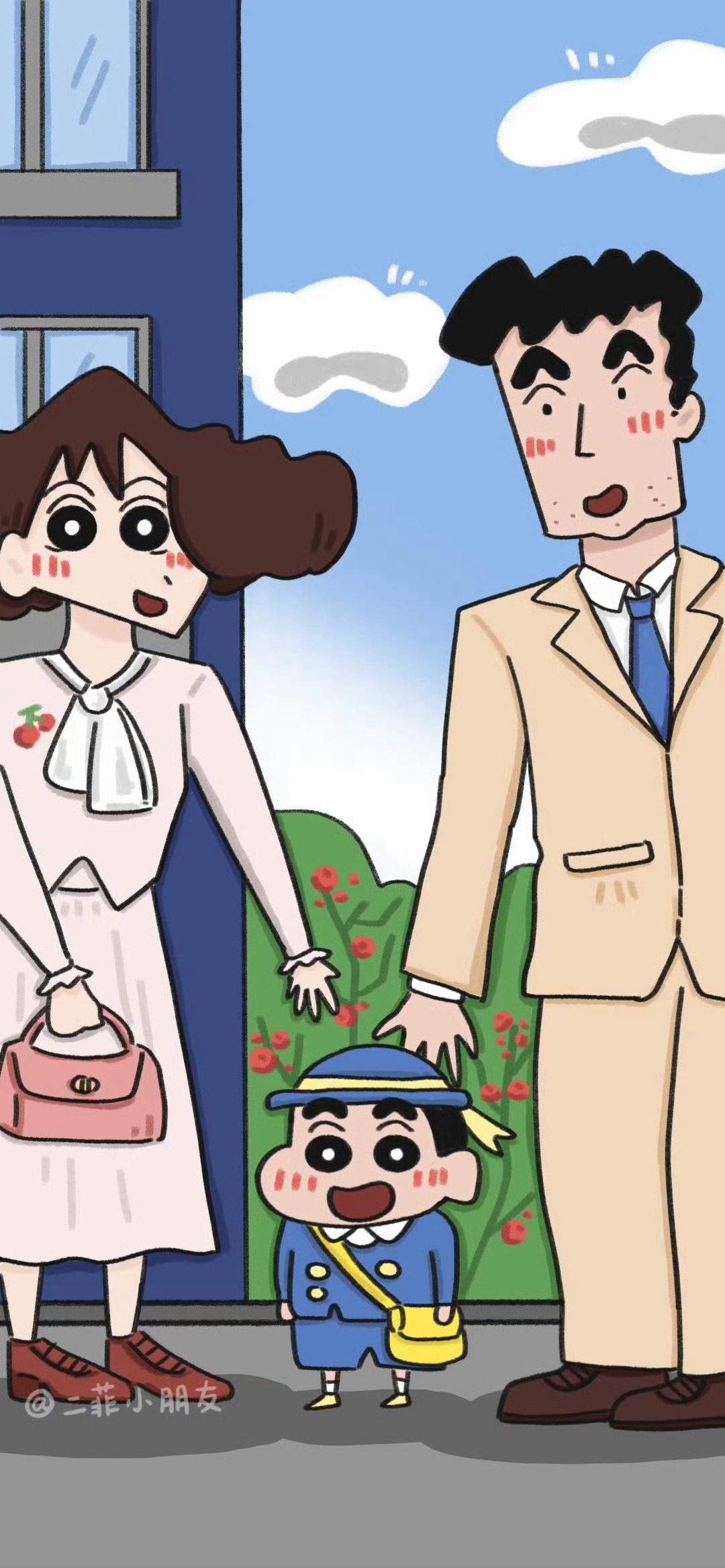 蜡笔小新壁纸 蜡笔小新[超话]  图源原创插画师：