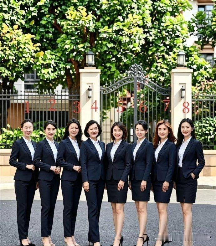 下图8位气质干练、漂亮的小姐姐，其中有1位有过当兵。

当过兵的经历往往会在言行