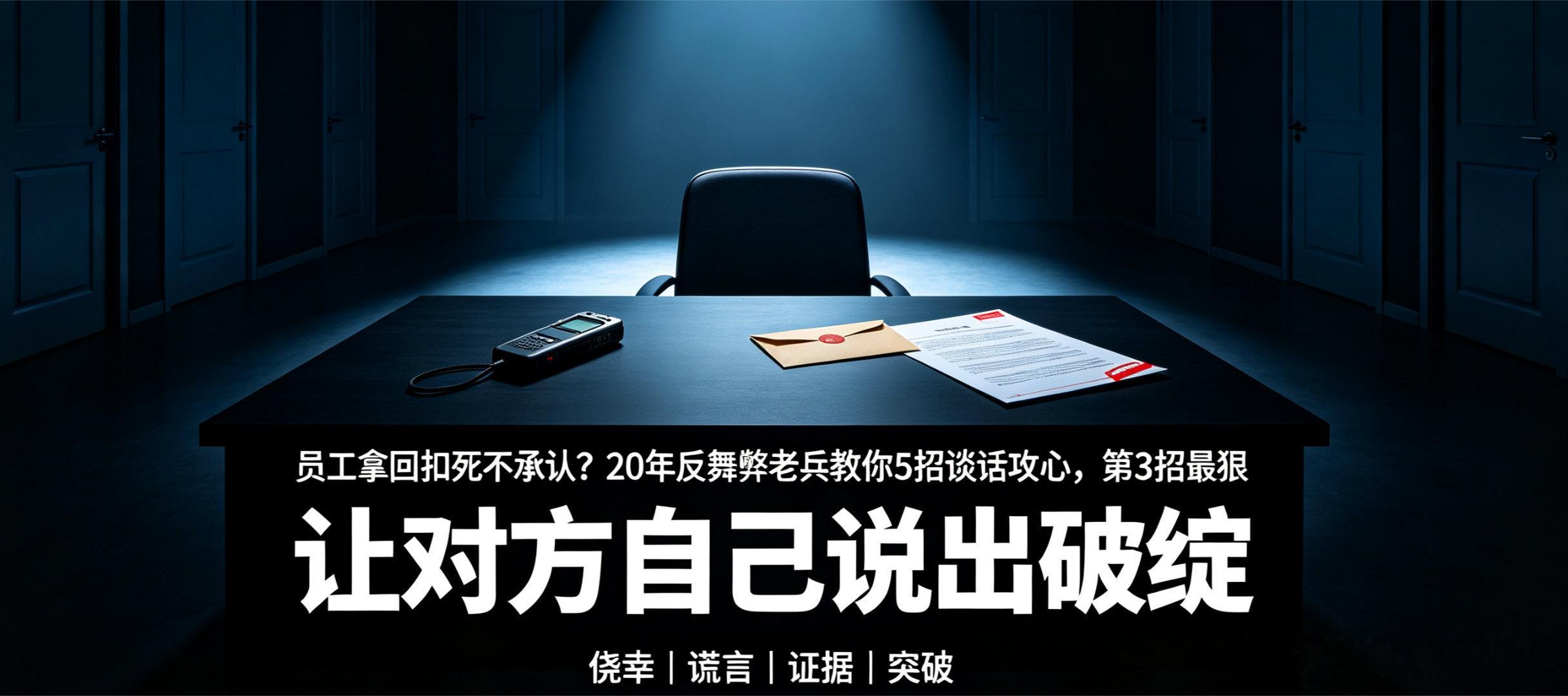 员工拿回扣死不承认？20年反舞弊老兵教你5招谈话攻心，第3招最狠干反舞弊的人都懂