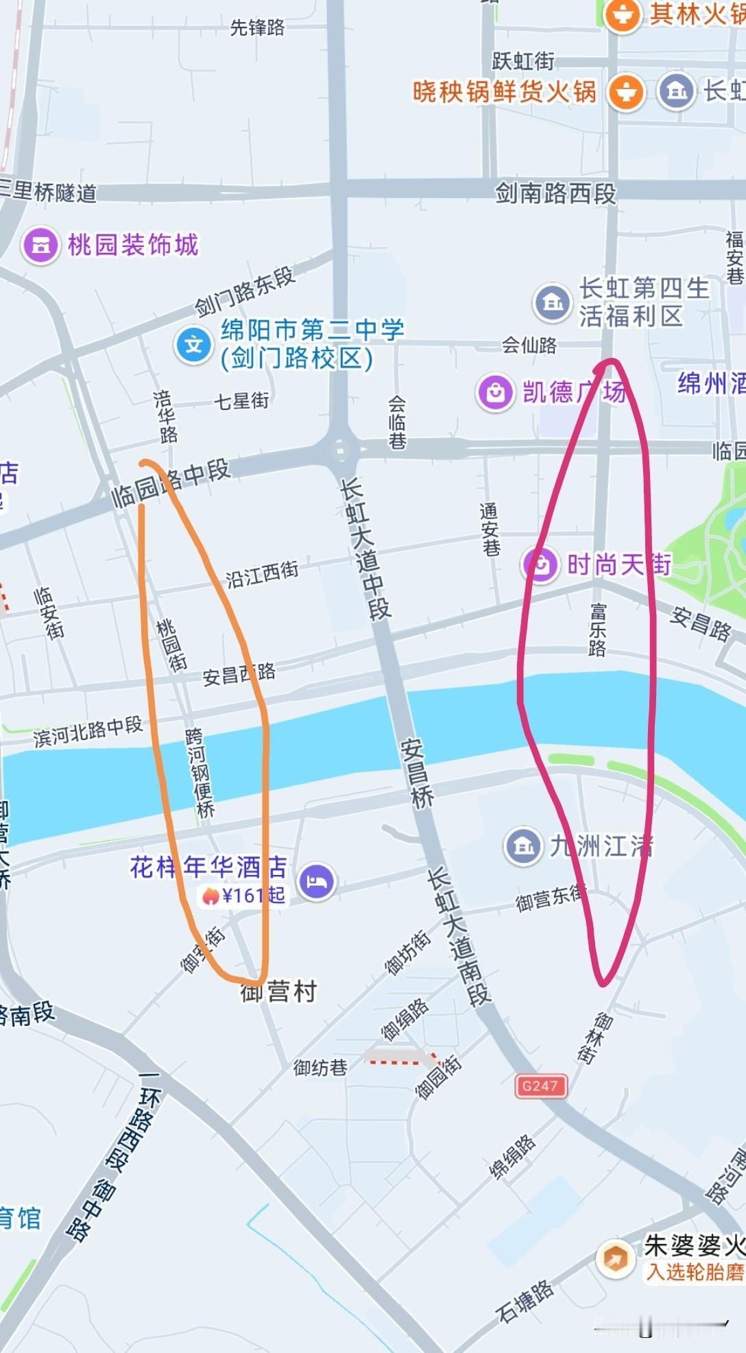 建议从富乐路到御营坝也修一座跨河钢便桥，就像桃源路到御营坝那座钢便桥一样。这样，