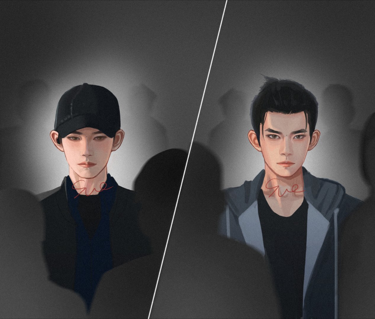 “你保护世界”“我保护你”易烊千玺电影惊蛰无声四字 易烊千玺 yyqx 四字弟弟