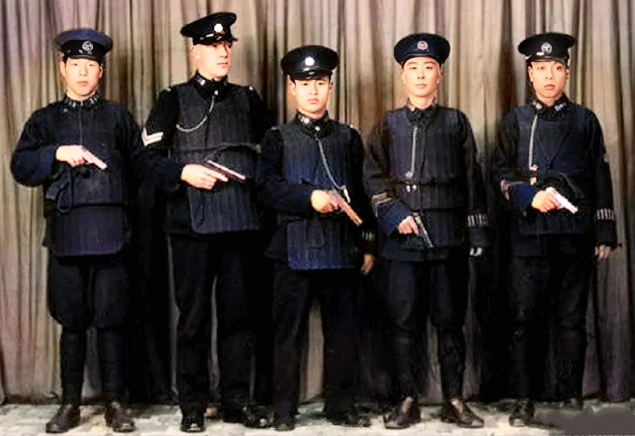 1936年，上海工部局五名警察 