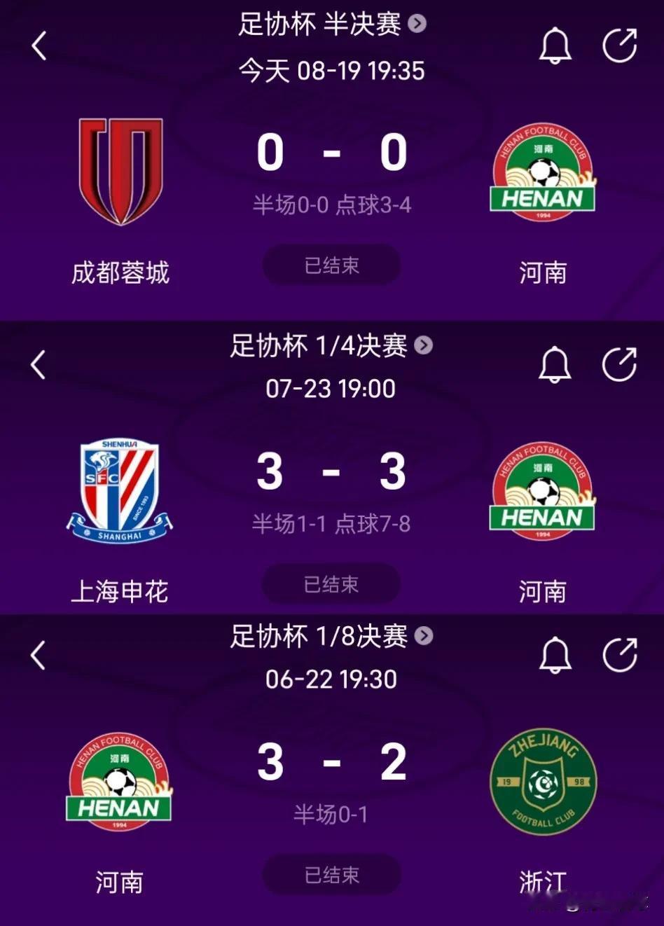 河南连斩申花、成都、浙江，挺进足协杯决赛，国安队颤抖吗?
下半区汇聚了泰山、申花