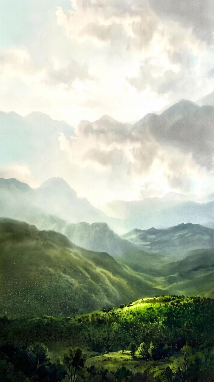 水彩风景 水彩画 手机壁纸 治愈系风景 水彩水彩大师Jorge·corpuna