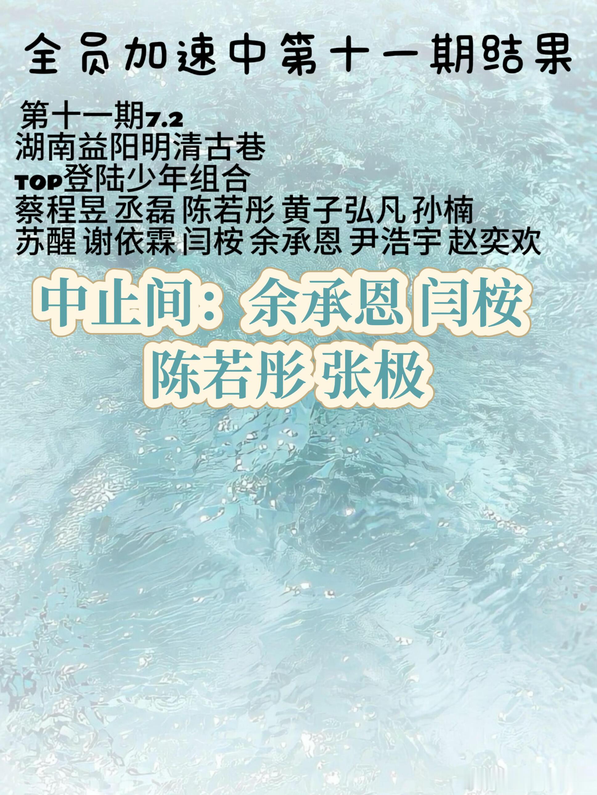 全员加速中第十一期结果全员加速中｜全员加速中[超话] ​​​