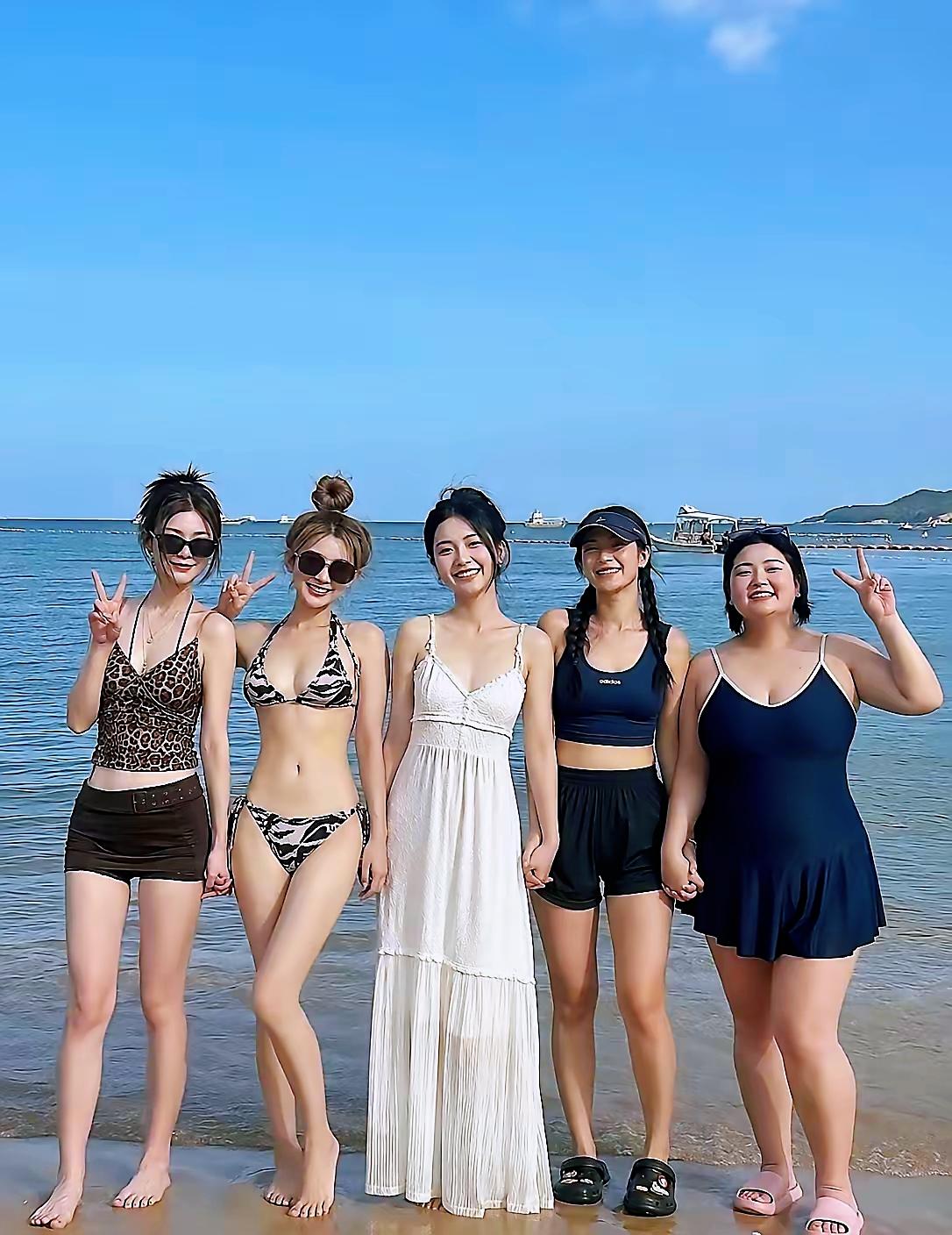 海边五位不同风格女生，如果让你优先选择相处，你会选第几位？

海边穿搭 风格女生
