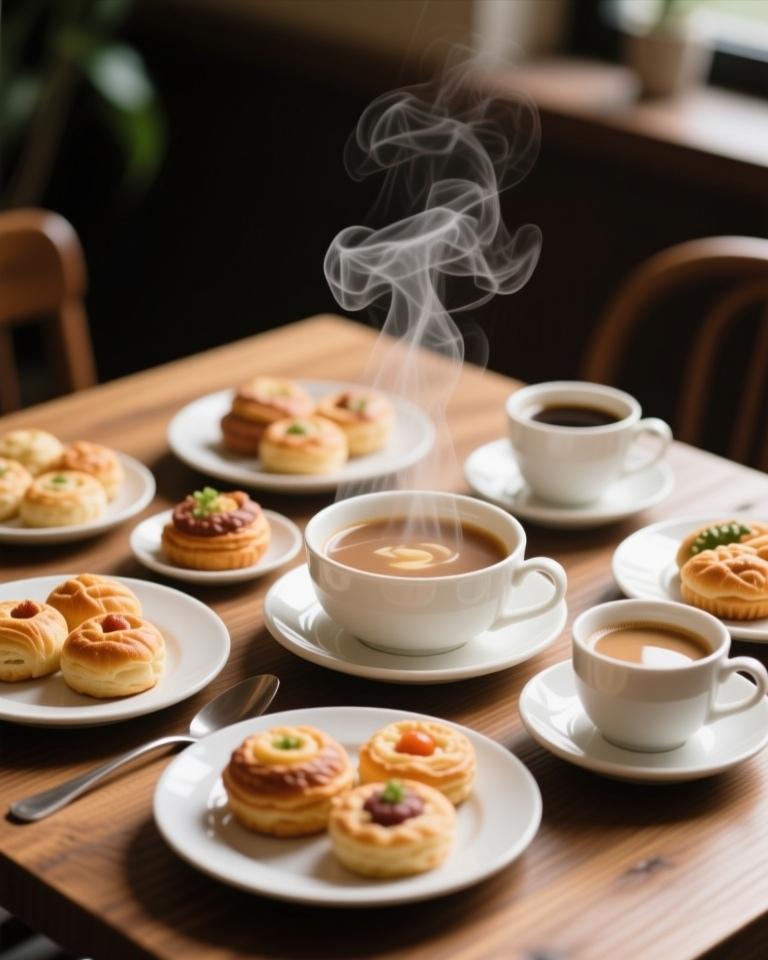 冬日的阳光像一层薄金，轻轻覆在咖啡馆的橡木桌上。我端起骨瓷杯，让伯爵茶的佛手柑香