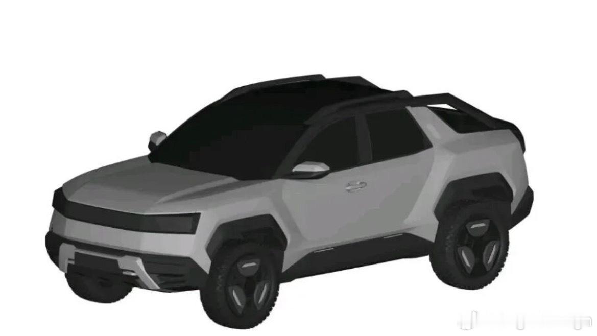 奇瑞全新皮卡专利图他开始搞原创了看着还可以，有一种初代Freelander敞篷的