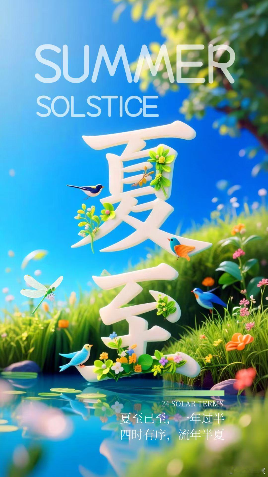 今日夏至 人皆苦炎热，我爱夏日长。滚滚红尘，一半烟火，一半清逸。 