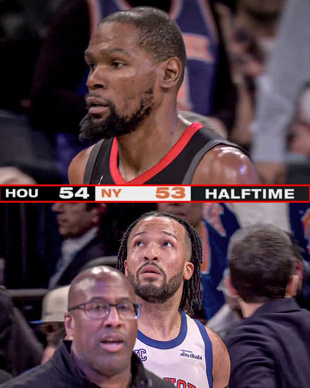 火箭上半场最后一度打出17比7完成反超，泰特伤退（暂时）并没有让乌度卡拿上奥科吉