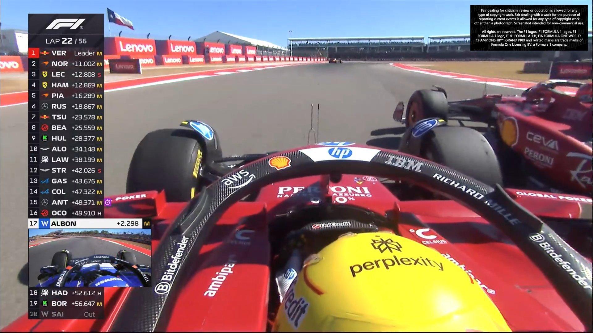 法拉利双车内斗了一下[doge][摊手]F1赛车2025F1美国大奖赛 ​​​