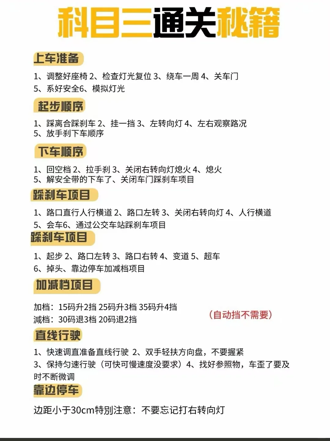 科目三通关秘籍‼️
