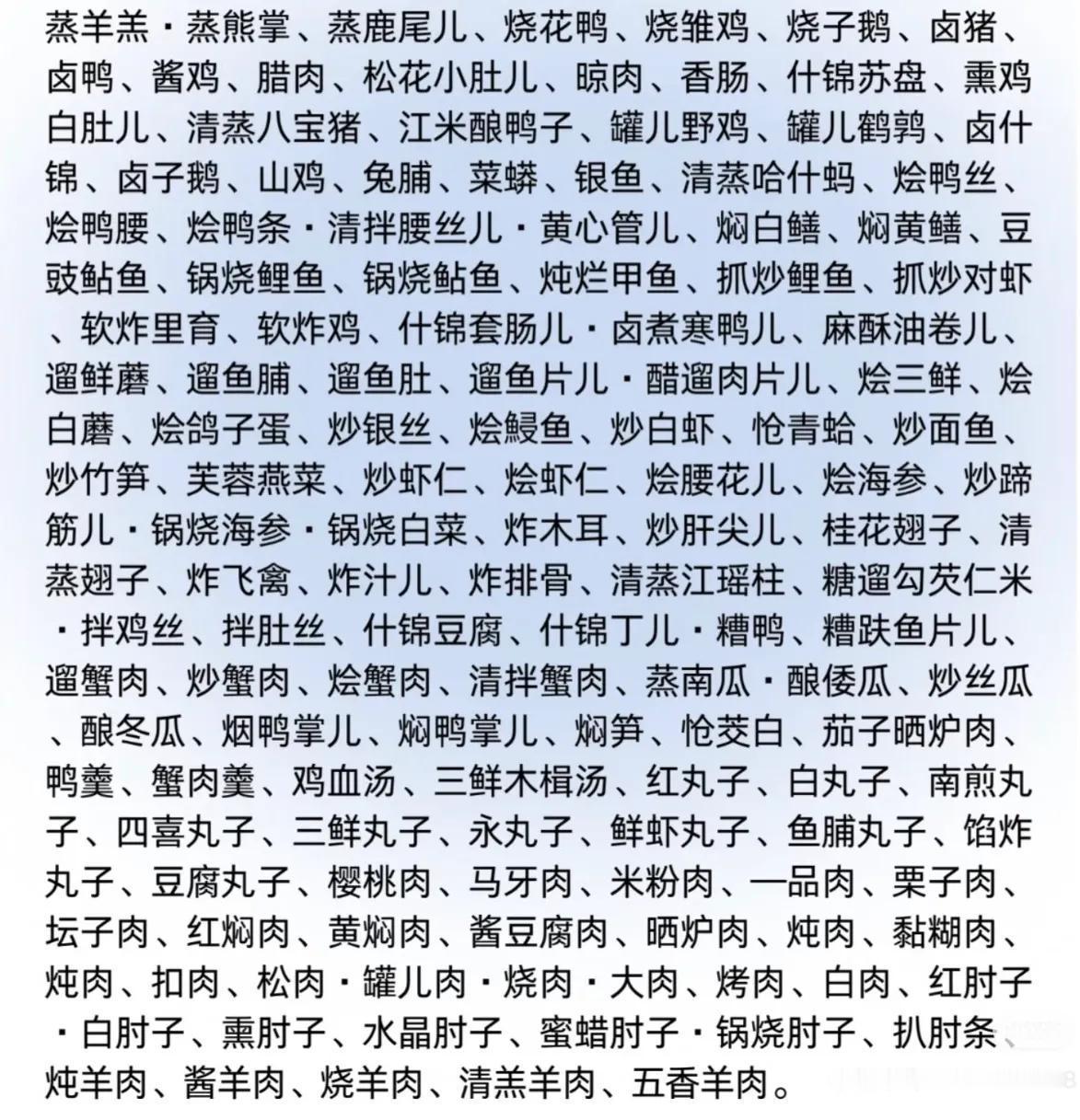 看看慈禧太后的菜单，这才是传说中的满汉全席！蒸羊羔、蒸熊掌、蒸鹿尾儿，烧花鸭、烧