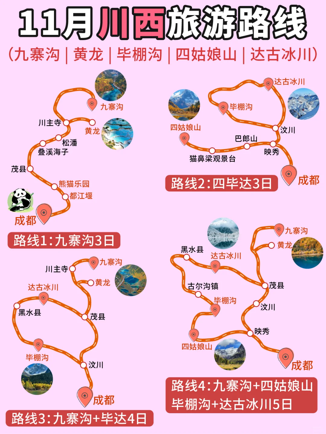 川西3-5天环线路线合集🌈10-11月别错过