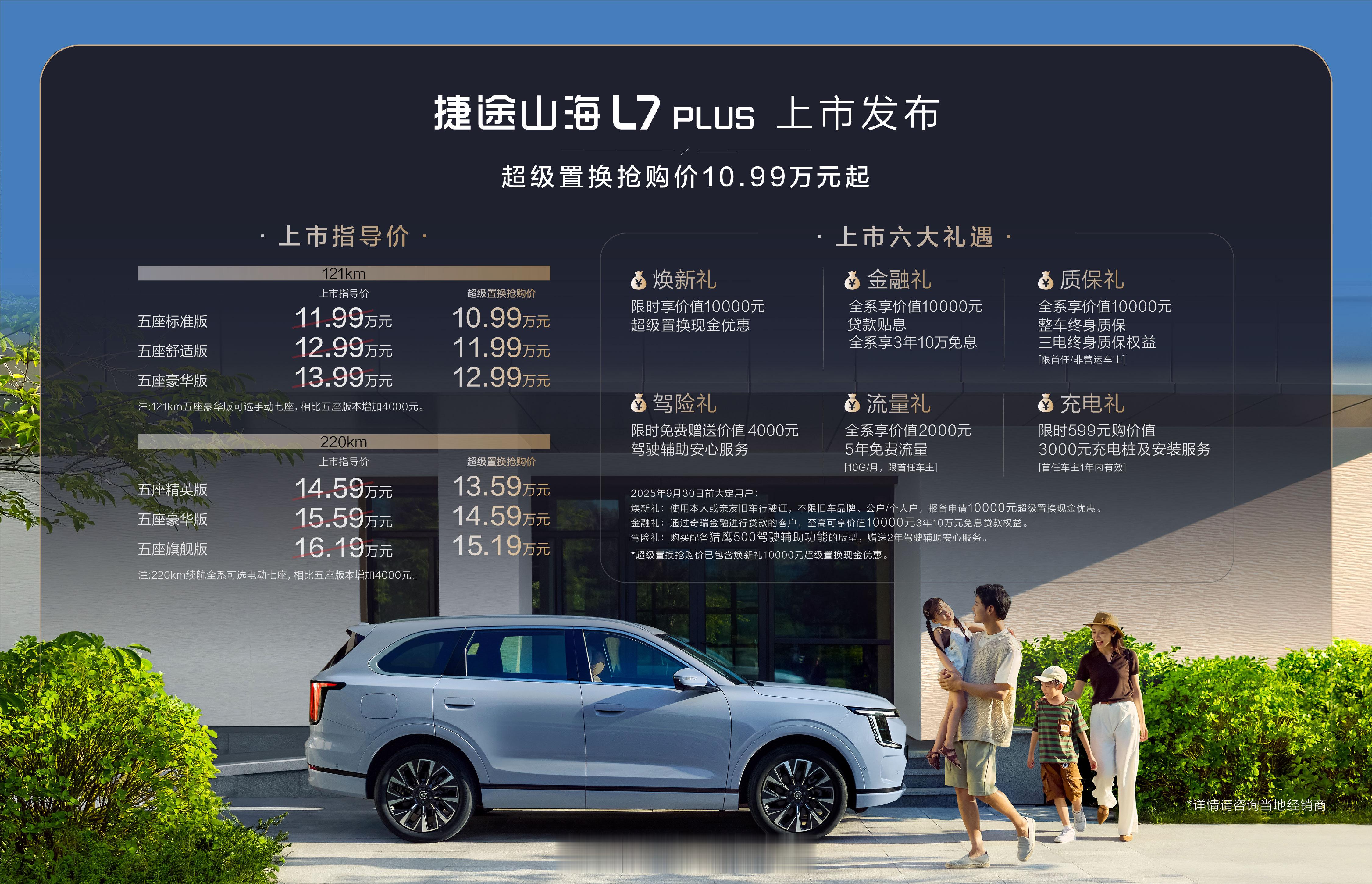 十万级又有大号SUV选择，捷途山海L7 PLUS上市，权益价10.99万-15.