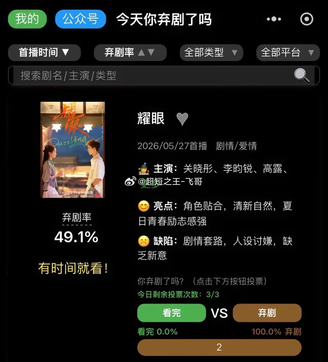 《耀眼》还行刷完《耀眼》前几集，来聊聊感受。怎么说呢，这部剧确实像网上说的——角