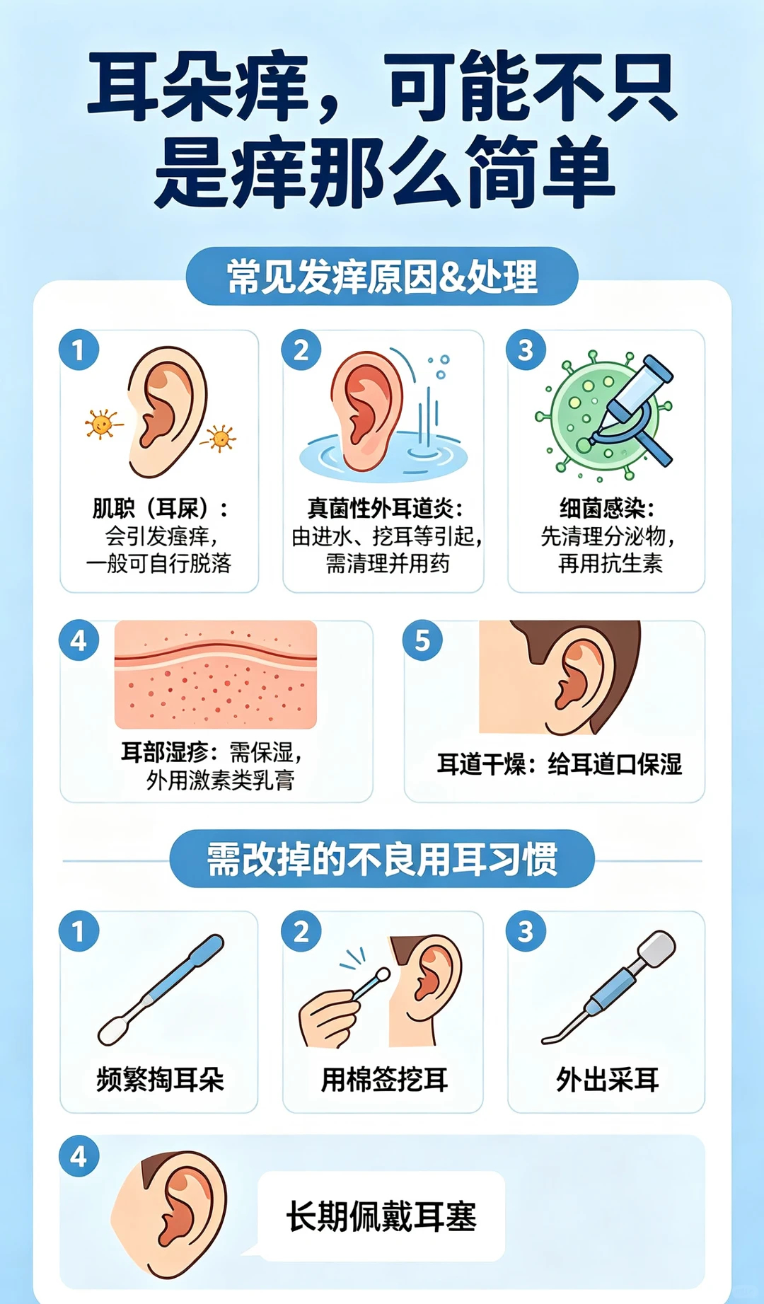 耳朵总是痒可能暗示5种问题⚠️ 耳朵痒，可能不只是痒那么简单耳朵发痒多集中在外耳