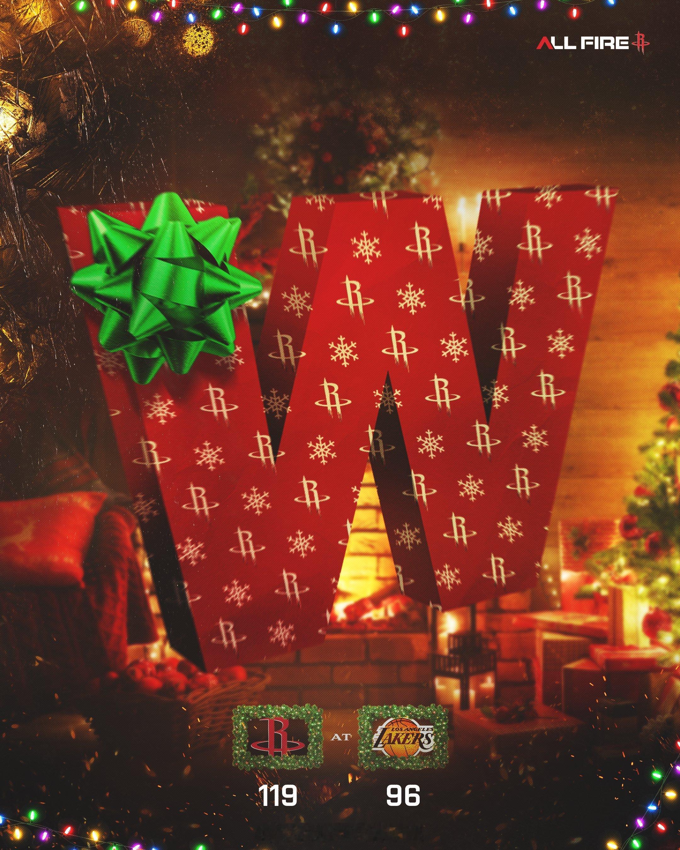 休斯顿火箭官方：祝大家圣诞快乐，晚安！ 😴火箭vs湖人火箭客胜湖人NBA圣诞大