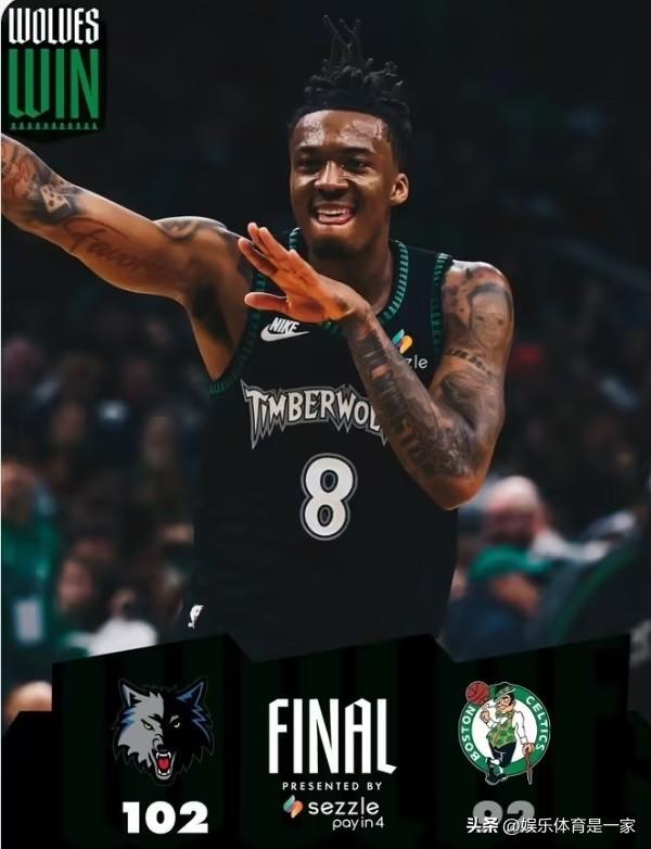 没有爱德华兹的森林狼赢了，真的是缺谁，谁尴尬

森林狼客场102-92掀翻凯尔特