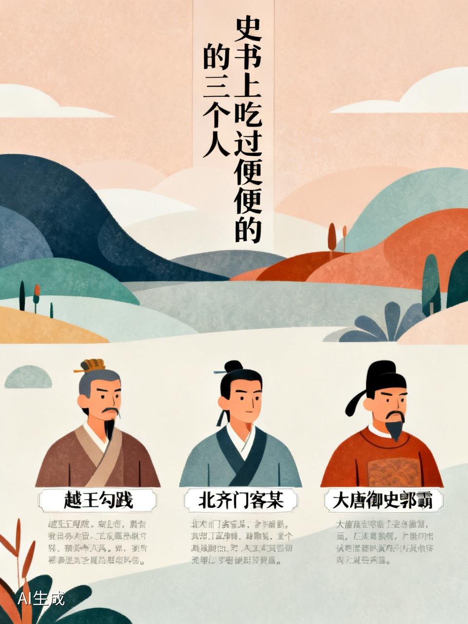 史书上吃过便便的三个人，
一个比一个狠：

第一个，越王勾践，
国破为奴，栖身石